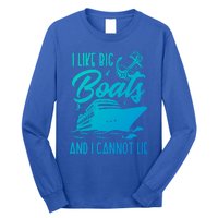 Cruise Ship I Like Bog Boats And I Cannot Lie Funny Great Gift Long Sleeve Shirt