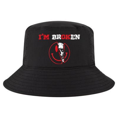 Confused Smile I'm Broken Invisible Illness I'm OK Broken Cool Comfort Performance Bucket Hat