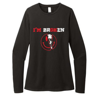 Confused Smile I'm Broken Invisible Illness I'm OK Broken Womens CVC Long Sleeve Shirt