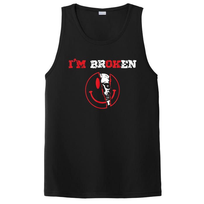 Confused Smile I'm Broken Invisible Illness I'm OK Broken PosiCharge Competitor Tank