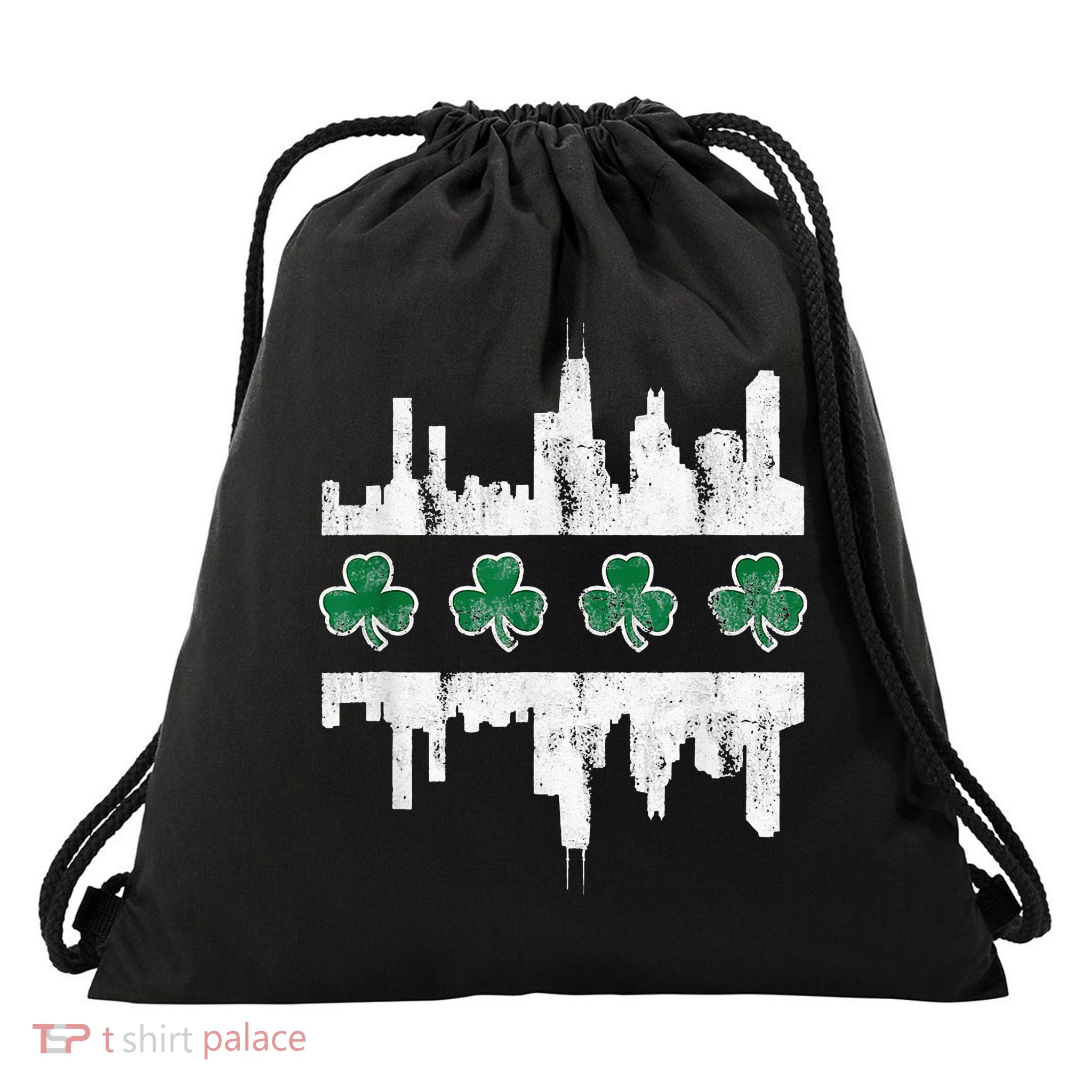 Chirish Southside Irish St Patricks Day Chicago Drawstring Bag