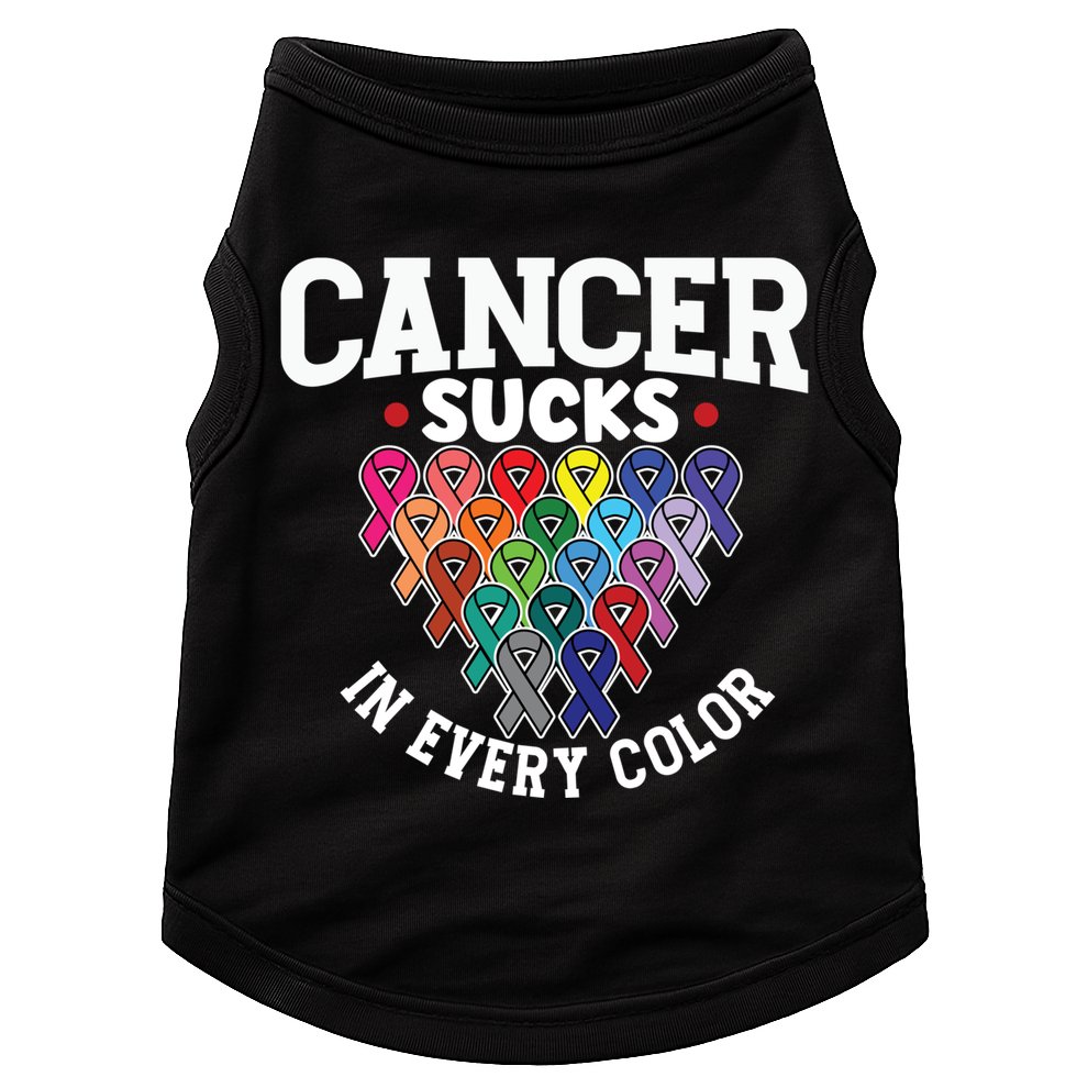 Cancer Sucks In Every Color Cancer Awareness Ribbons Warrior Gift Doggie Tank