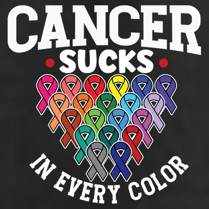 Cancer Sucks In Every Color Cancer Awareness Ribbons Warrior Gift Beanie