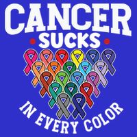 Cancer Sucks In Every Color Cancer Awareness Ribbons Warrior Gift Sweatshirt