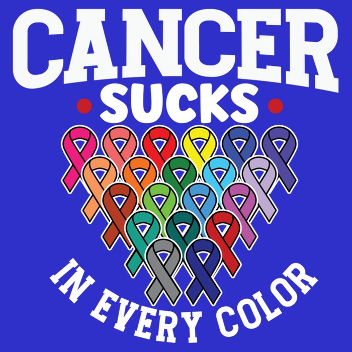 Cancer Sucks In Every Color Cancer Awareness Ribbons Warrior Gift Sweatshirt