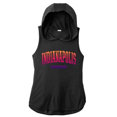 College Style Indianapolis Indiana Souvenir Gift Indy Cool Gift Ladies PosiCharge Tri-Blend Wicking Draft Hoodie Tank