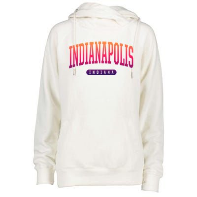 College Style Indianapolis Indiana Souvenir Gift Indy Cool Gift Womens Funnel Neck Pullover Hood