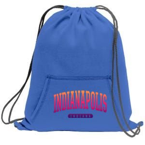 College Style Indianapolis Indiana Souvenir Gift Indy Cool Gift Sweatshirt Cinch Pack Bag