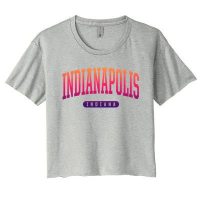 College Style Indianapolis Indiana Souvenir Gift Indy Cool Gift Women's Crop Top Tee