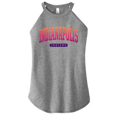 College Style Indianapolis Indiana Souvenir Gift Indy Cool Gift Women’s Perfect Tri Rocker Tank