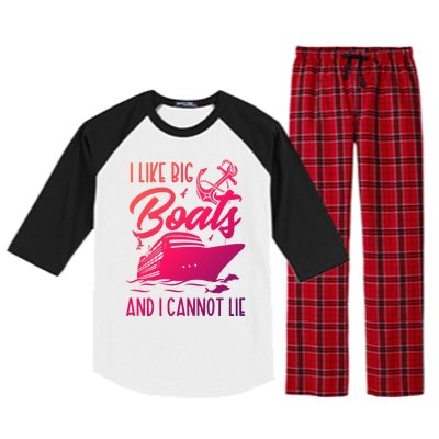 Cruise Ship I Like Bog Boats And I Cannot Lie Funny Great Gift Raglan Sleeve Pajama Set