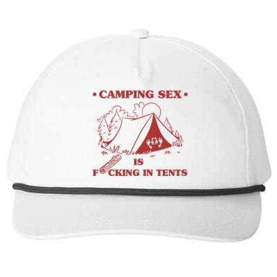 Camping Sex Is Fcking In Tents Naughty Camping Dad Joke Gift Snapback Five-Panel Rope Hat