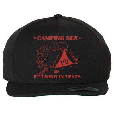 Camping Sex Is Fcking In Tents Naughty Camping Dad Joke Gift Wool Snapback Cap