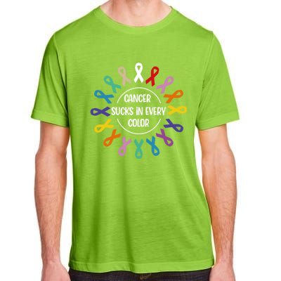 Cancer Sucks In Every Color Fight Cancer Awareness Ribbons Gift Adult ChromaSoft Performance T-Shirt