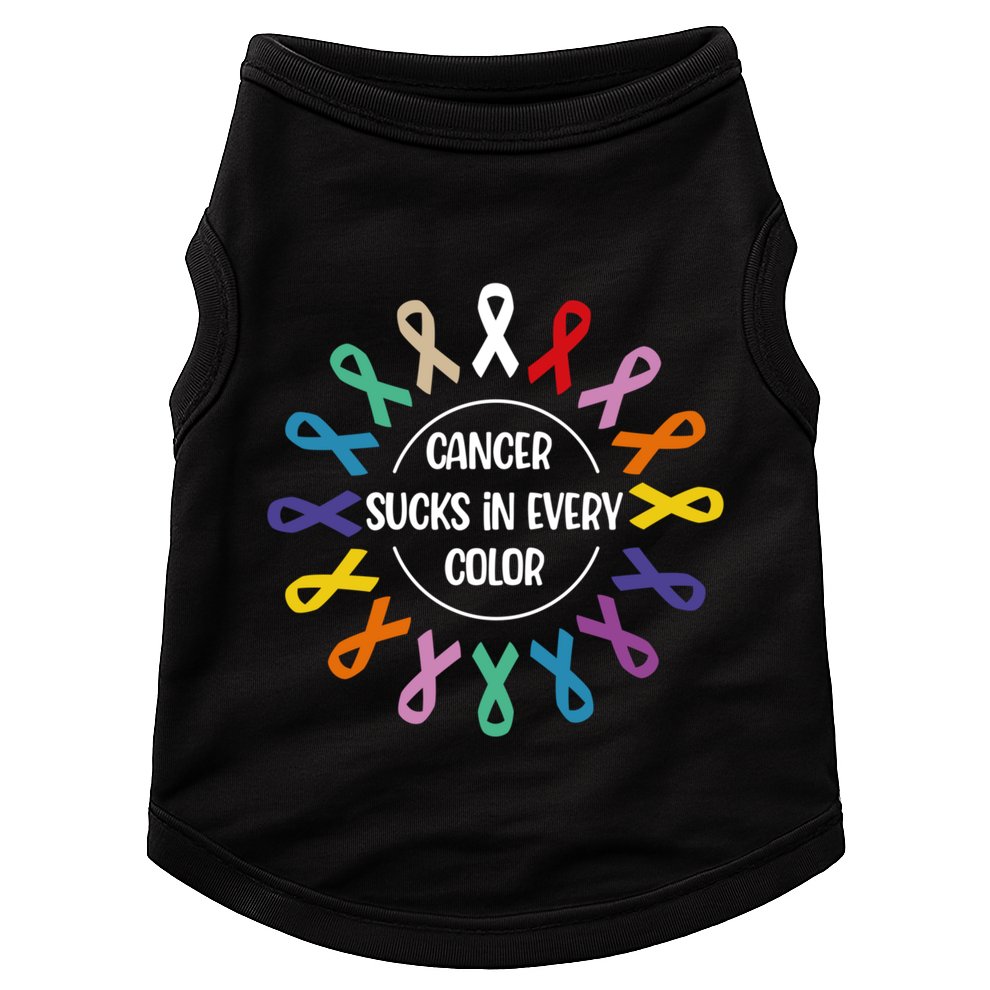 Cancer Sucks In Every Color Fight Cancer Awareness Ribbons Gift Doggie Tank
