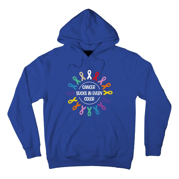 Cancer Sucks In Every Color Fight Cancer Awareness Ribbons Gift Hoodie