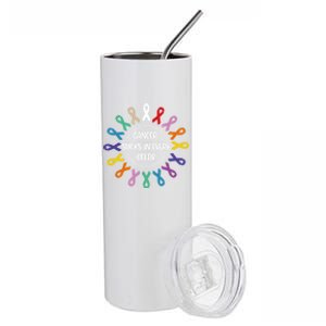 Cancer Sucks In Every Color Fight Cancer Awareness Ribbons Gift Stainless Steel Tumbler