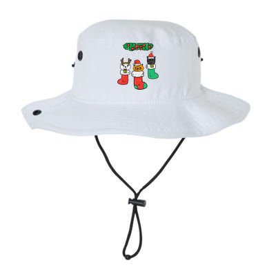 Cats Santa In Christmas Stockings Cute Xmas Funny Legacy Cool Fit Booney Bucket Hat