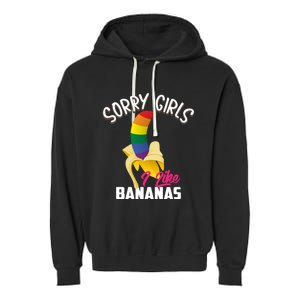 Cool Sorry I Like Bananas Funny Sarcastic Gay Gift Garment-Dyed Fleece Hoodie