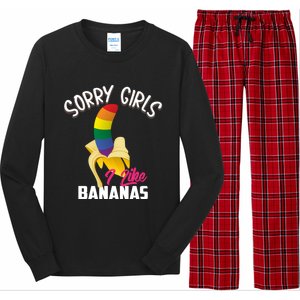 Cool Sorry I Like Bananas Funny Sarcastic Gay Gift Long Sleeve Pajama Set