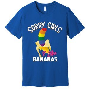 Cool Sorry I Like Bananas Funny Sarcastic Gay Gift Premium T-Shirt