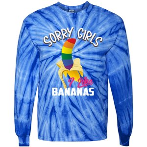 Cool Sorry I Like Bananas Funny Sarcastic Gay Gift Tie-Dye Long Sleeve Shirt