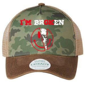 Confused Smile I'm Broken Invisible Illness I'm OK Broken Legacy Tie Dye Trucker Hat