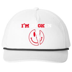 Confused Smile I'm Broken Invisible Illness I'm OK Broken Snapback Five-Panel Rope Hat