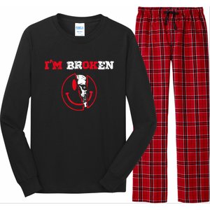 Confused Smile I'm Broken Invisible Illness I'm OK Broken Long Sleeve Pajama Set