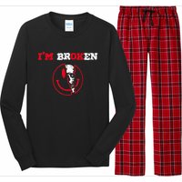 Confused Smile I'm Broken Invisible Illness I'm OK Broken Long Sleeve Pajama Set