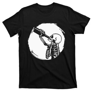 Cool Skeleton Is Drinking Beer Beer And Skull T-Shirt