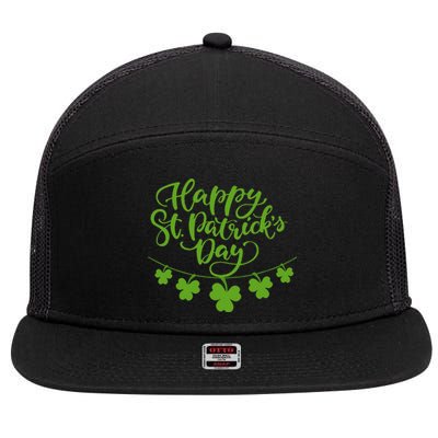 Cool Shamrock Irish Culture Happy St. Patricks Day Women 7 Panel Mesh Trucker Snapback Hat