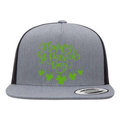 Cool Shamrock Irish Culture Happy St. Patricks Day Women Flat Bill Trucker Hat