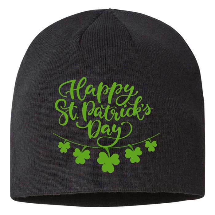 Cool Shamrock Irish Culture Happy St. Patricks Day Women Sustainable Beanie