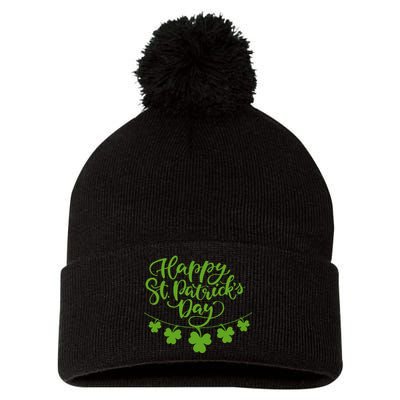 Cool Shamrock Irish Culture Happy St. Patricks Day Women Pom Pom 12in Knit Beanie