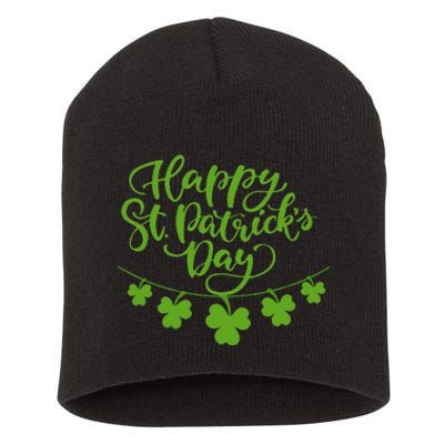 Cool Shamrock Irish Culture Happy St. Patricks Day Women Short Acrylic Beanie