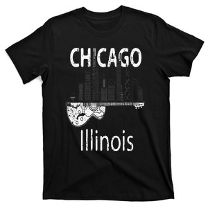 Chicago Souvenir  Illinois Music Electric Guitar T-Shirt