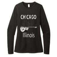 Chicago Souvenir  Illinois Music Electric Guitar Womens CVC Long Sleeve Shirt