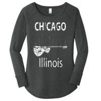 Chicago Souvenir  Illinois Music Electric Guitar Women's Perfect Tri Tunic Long Sleeve Shirt