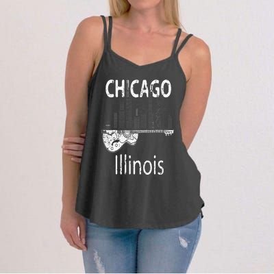 Chicago Souvenir  Illinois Music Electric Guitar Women's Strappy Tank