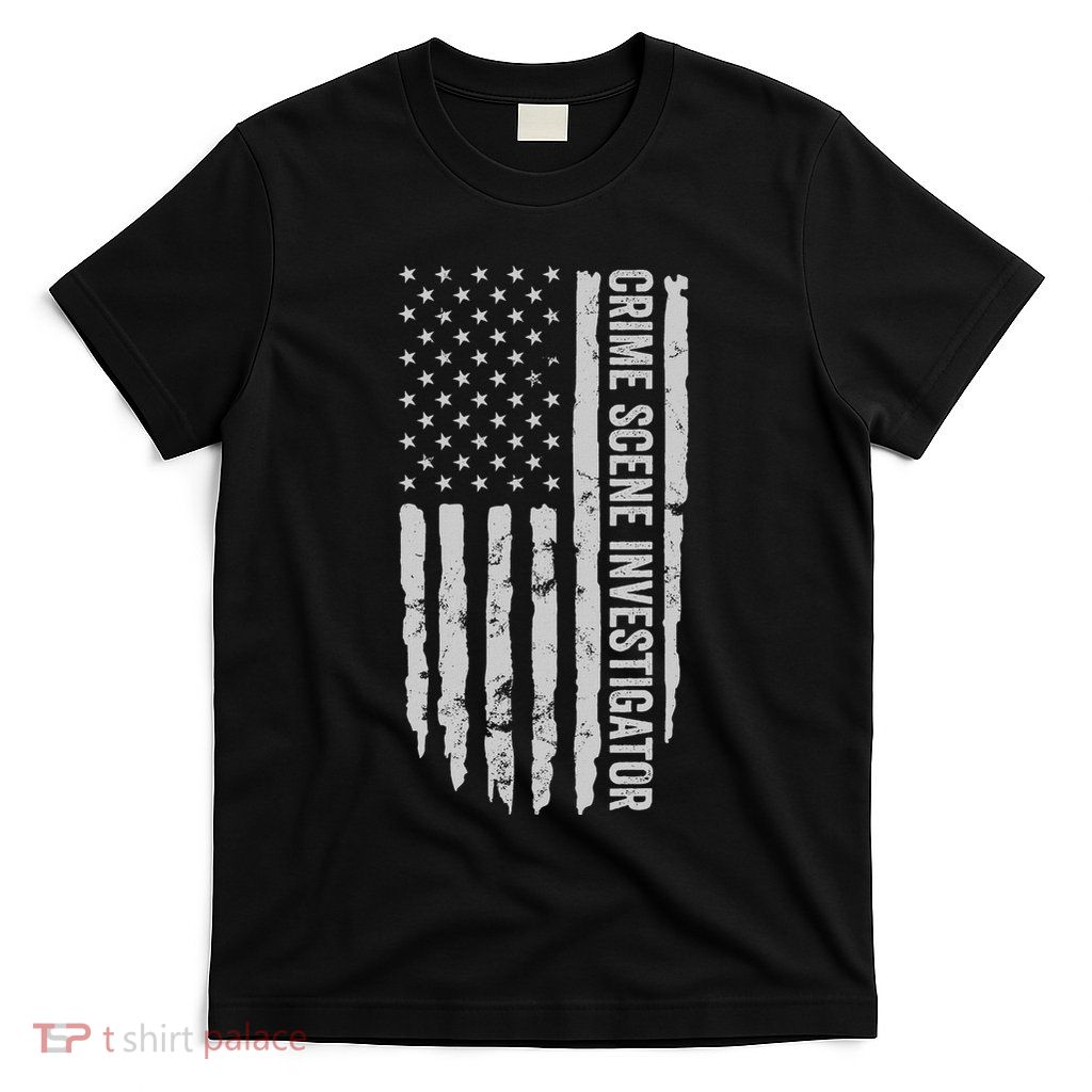 Crime Scene Investigator American Flag Csi Themed T-Shirt