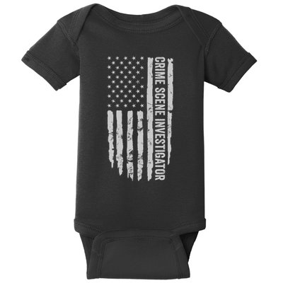 Crime Scene Investigator American Flag Csi Themed Baby Bodysuit