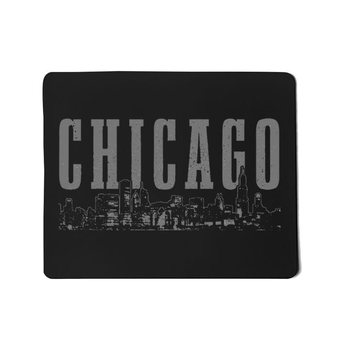 Chicago Skyline Illinois Vintage Chicago Pride Mousepad