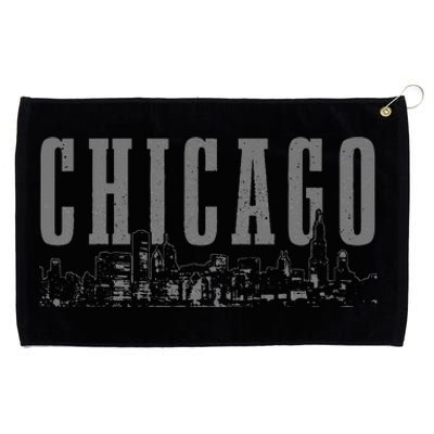 Chicago Skyline Illinois Vintage Chicago Pride Grommeted Golf Towel