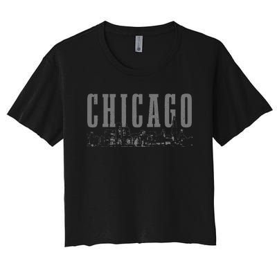 Chicago Skyline Illinois Vintage Chicago Pride Women's Crop Top Tee