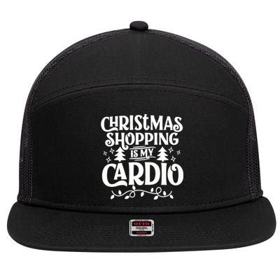 Christmas Shopping Is My Cardio Holiday Season 7 Panel Mesh Trucker Snapback Hat