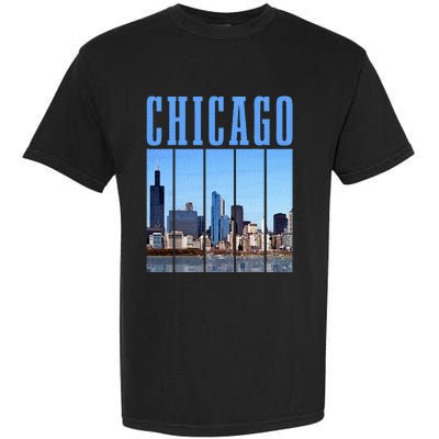 Chicago Skyline Illinois Vintage Pride Chicago Garment-Dyed Heavyweight T-Shirt