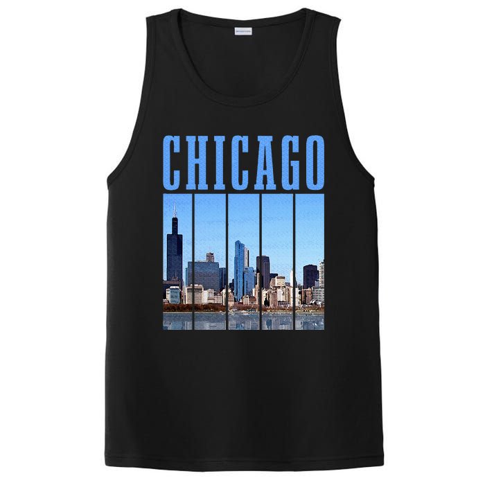 Chicago Skyline Illinois Vintage Pride Chicago PosiCharge Competitor Tank