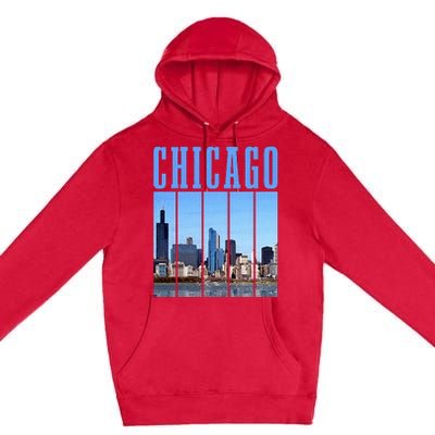 Chicago Skyline Illinois Vintage Pride Chicago Premium Pullover Hoodie