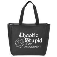 Chaotic Stupid Is Not An Alignment Zip Tote Bag